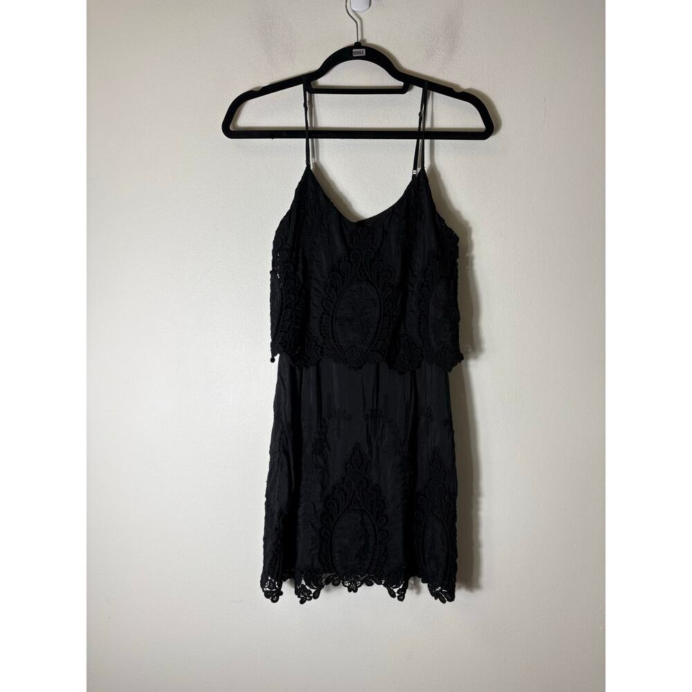 Dolce Vita Spaghetti Strap Black Cotton Lace Mini Dress Sz S